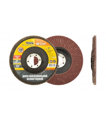 Kotúč brúsny lamelový MASTERTOOL Т27 P120 125*22 mm 08-2212