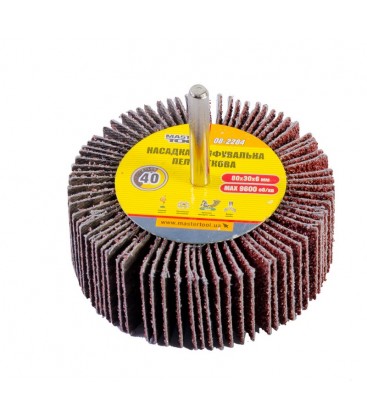 Valec lamelový brúsny MASTERTOOL 80*30 mm P40 s hriadeľom 6 mm 08-2284