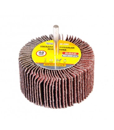 Valec lamelový brúsny MASTERTOOL 80*40 mm P40 s hriadeľom 6 mm 08-2294