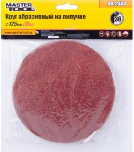 Výsek brúsny suchý zips MASTERTOOL 125 mm P36 10 ks 08-2503
