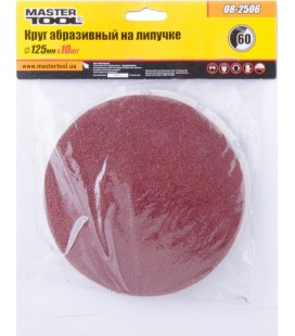 Výsek brúsny suchý zips MASTERTOOL 125 mm P60 10 ks 08-2506