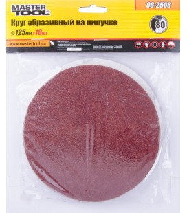 Výsek brúsny suchý zips MASTERTOOL 125 mm P80 10 ks 08-2508