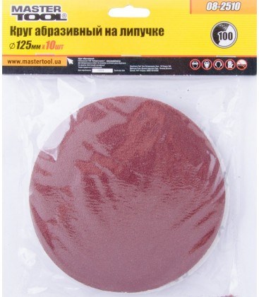 Výsek brúsny suchý zips MASTERTOOL 125 mm P100 10 ks 08-2510