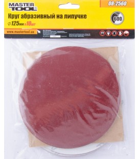 Výsek brúsny suchý zips MASTERTOOL 125 mm P600 10 ks 08-2560