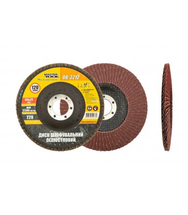 Kotúč brúsny lamelový MASTERTOOL Т29 P120 125*22 mm 08-3212