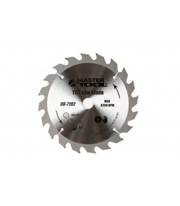 Kotúč pílový na rezanie dreva MASTERTOOL zuby z karbidu volfrámu 185*20*20Т, adaptér 20-16 08-7192