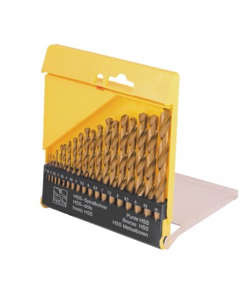 Sada vrtákov MASTERTOOL do kovu 19 ks HSS TiN 1 - 10 мм plastic box TiN 11-0219