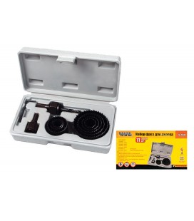 Vrták vykružovací do dreva a sadrokartónu MASTERTOOL 11 ks Ø 19 - 64 mm 12-2570