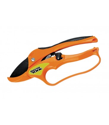 Nožnice záhradné MASTERTOOL račňové kovadlinkové 200 mm, kované hliníkové madlá pokryté TPR, čepele teflón Mn65 14-6112