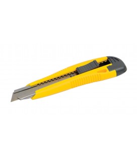 Nôž s odlamovacou čepeľou MASTERTOOL 18 mm, kovové vodidlá, tlačidlová svorka, 2 čepele 17-0106