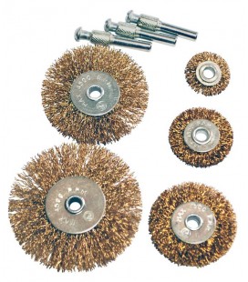Sada drôtených mosadzných kief bočných na vŕtačku 1/4" MASTERTOOL Ø20/40/50/63/75 mm 5 ks 19-9500