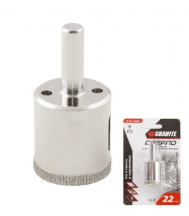 Korunka vykružovacia GRANITE diamantová do skla, dlaždíc a porcelánovej kameniny 22 mm 2-01-222