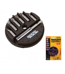 Bity skrutkovacie MASTERTOOL 25 mm 1/4" s držiakom sada 7 ks 40-0381