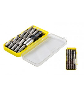 Skrutkovacie bity MASTERTOOL 25 mm 1/4" CRV s držiakom sada 15 ks 40-0382