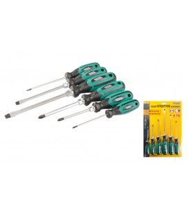 Skrutkovače sada MASTERTOOL HEXAGON 6 ks PH0*75/PH1*80/PH2*100/SL 4*100/SL6*125/SL8*150 40-1152