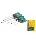 Skrutkovače sada MASTERTOOL HEXAGON 6 ks PH0*75/PH1*80/PH2*100/SL 4*100/SL6*125/SL8*150 40-1152