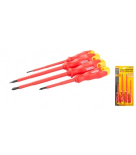 Skrutkovače izolované MASTERTOOL 1000V sada 4 ks PH1*80/PH2*125/SL3*100/SL5.5*125 40-1500