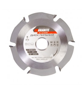 Kotúč pílový na rezanie dreva GRANITE zuby z karbidu volfrámu 125*22, 2*6Т, 12200 ot./min, 5-12-506