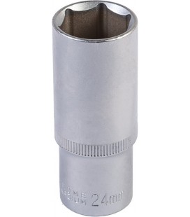 Hlavica nástrčná predĺžená 6-hranná MASTERTOOL 1/2" 24 mm L 78 mm CRV 78-0524