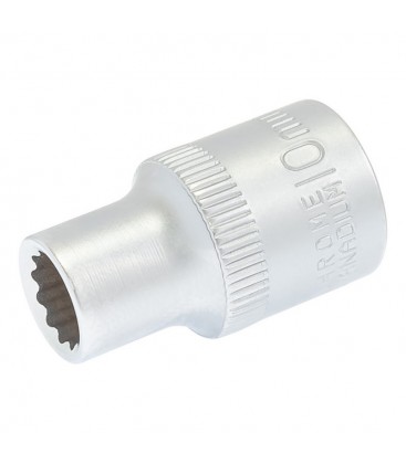 Hlavica nástrčná 12-hranná MASTERTOOL 1/2" 10 mm L 40 мм CRV 78-0610