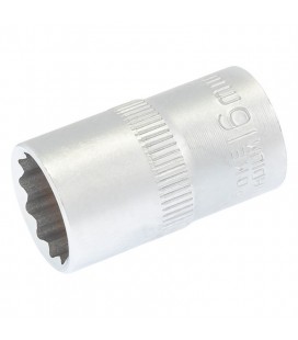 Hlavica nástrčná 12-hranná MASTERTOOL 1/2" 16 mm L 40 мм CRV 78-0616