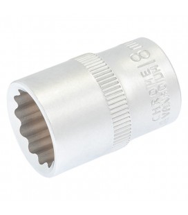Hlavica nástrčná 12-hranná MASTERTOOL 1/2" 18 mm L 40 мм CRV 78-0618