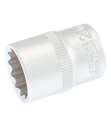 Hlavica nástrčná 12-hranná MASTERTOOL 1/2" 20 mm L 40 мм CRV 78-0620