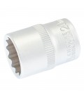 Hlavica nástrčná 12-hranná MASTERTOOL 1/2" 20 mm L 40 мм CRV 78-0620