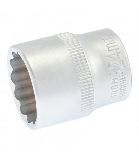 Hlavica nástrčná 12-hranná MASTERTOOL 1/2" 24 mm L 40 мм CRV 78-0624