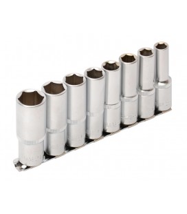 Sada hlavíc nástrčných predĺžených MASTERTOOL 1/2 " 10-22 mm L 78 mm CRV, 8 ks 78-1208