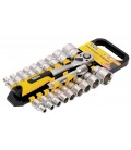 Sada hlavíc nástrčných MASTERTOOL PROFI 1/2 " 8-32 mm CrV račňa 72Т, nástavec 20 ks 78-1220