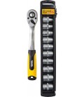 Sada hlavíc nástrčných MASTERTOOL 19 mm CRV račňa 72Т 11 ks 78-1311