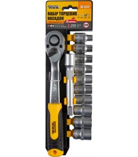 Sada hlavíc nástrčných MASTERTOOL 1/2" 8-19 mm CRV račňa 72Т 12 ks 8-19 mm CRV račňa 72Т 12 ks 78-1312