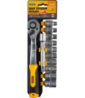 Sada hlavíc nástrčných MASTERTOOL 1/2" 8-19 mm CRV račňa 72Т 12 ks 8-19 mm CRV račňa 72Т 12 ks 78-1312