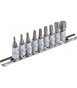 Sada bitov MASTERTOOL 1/4" TORX T10-T60 9 ks (Т10/15/20/27/30/40/45/50/60) 78-1400