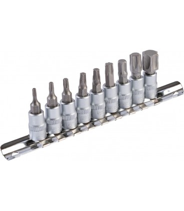 Sada bitov MASTERTOOL 1/4" TORX T10-T60 9 ks (Т10/15/20/27/30/40/45/50/60) 78-1400