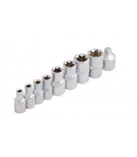Sada hlavíc nástrčných MASTERTOOL E-TORX 1/4" E5-E8 3/8" E10-E16 9 ks (1/4"-5/6/7/8 3/8"-10/12/14/16) 78-1409
