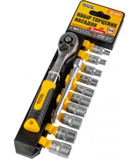 Sada hlavíc nástrčných MASTERTOOL PROFI 1/4 " 4-13 mm CrV račňa 72Т, nástavec 12 ks 78-1412