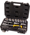 Sada hlavíc nástrčných MASTERTOOL 1/2" 10-32 mm CRV račňa 72Т 21 ks 10-32 mm CRV račňa 72Т 21 ks 78-4021