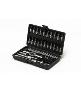 Sada nástrčných hlavíc MASTERTOOL 1/4" 4-14 mm CrV račňa 24Т 46 ks 78-6046
