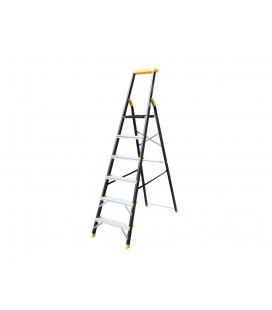 Rebrík schodíkový hliníkový MASTERTOOL 6 kovové stupňov h 1282 mm max 150 kg 79-1206