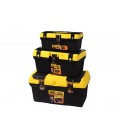 Set boxov na náradie MASTERTOOL 3 ks s kovovými zámkami, organizér 12, 5"/16"/19" 79-2001