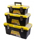 Set boxov na náradie MASTERTOOL 3 ks s kovovými zámkami, odnímateľný organizér 13"/16"/19" 79-2004