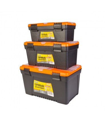 Set boxov na náradie MASTERTOOL 3 ks s plastovými zámkami, organizér 13"/15"/17" 79-2007