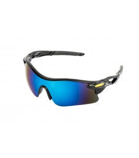 Okuliare ochranné MASTERTOOL SPORTLINE BLUE MIRROR panoramatická šošovka, protišmykové bočnice 82-0011