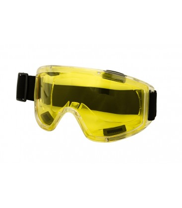 Okuliare utesnené MASTERTOOL ANTI-SCRATCH žlté, 4 ventilačné otvory, l-class 82-0402