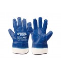 Rukavice pracovné MASTERTOOL z bavlny s modrým nitrilovým povlakom s plátennou manžetou 10, 5" 83-0407