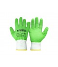 Rukavice pracovné MASTERTOOL pletené bezšvové s rebrovaným latexovým povlakom zelené 10" 83-0611