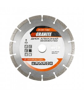 Kotúč diamantový GRANITE SEGMENTED 180*2, 4 mm 22-24% 8600 ot./min 9-00-180