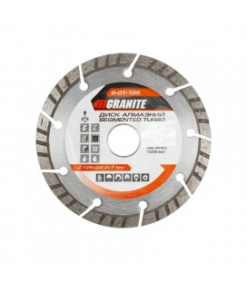 Kotúč diamantový GRANITE SEGMENTED TURBO 125*2, 2 mm 22-24% 12200 ot./min 9-01-125